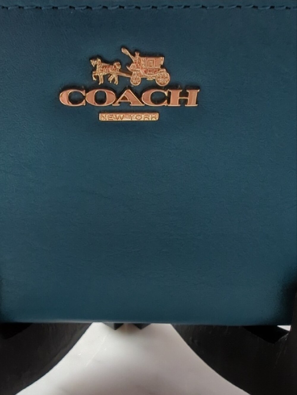Coach Teal Zip-Around Wristlet Wallet - Picture 3 of 17